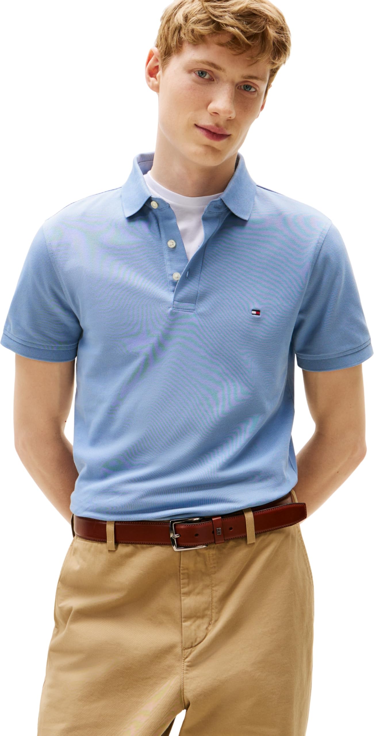 Tommy Hilfiger Men's Blue (Brisk Blue) 1985 Slim Polo Mw0mw17771 S/S Polo, Xl