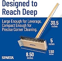 Vista 4 de SPARTA 4002600 Cepillo de parrilla de acero inoxidable, raspador de parrilla con mango largo para limpieza comercial, cocinas, restaurantes, baños