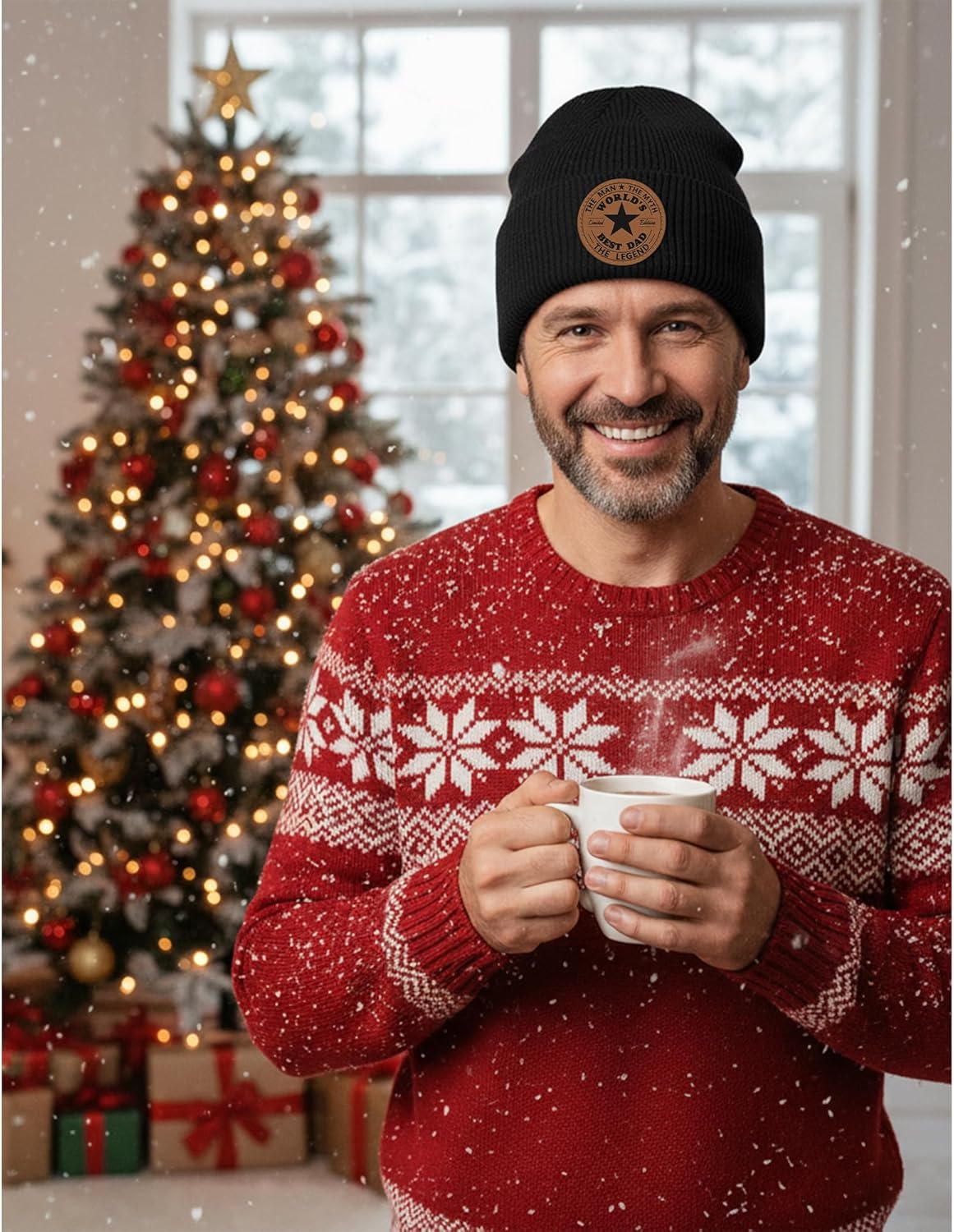 Dad Dad Beanie from Daughter Son for Birthday,Winter Hat for Men Father - Image 2