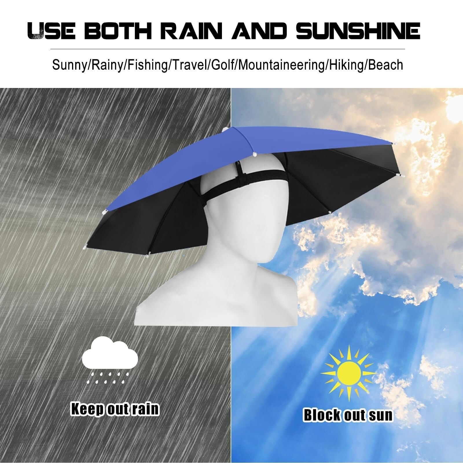 Nylonowy parasol wędkarski | Wielokolorowe zajęcia na świeżym powietrzu 69 cm: składany parasol
