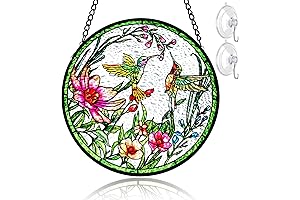 Ethereal Stained Glass Hummingbird Suncatcher: A Vibrant Dance of Colors