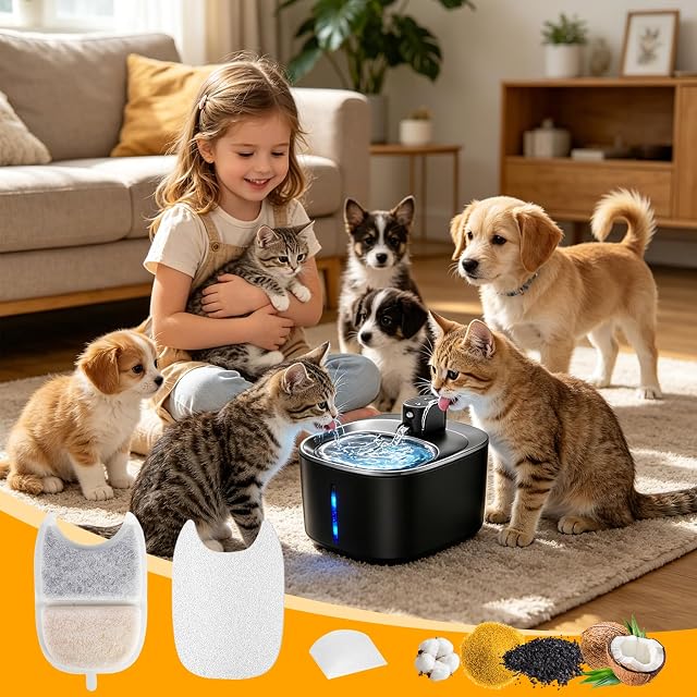 Foto 7 de 7 de Gulxwis Filtro Fuente para Gatos, Filtros Bebedero Gatos Fuente