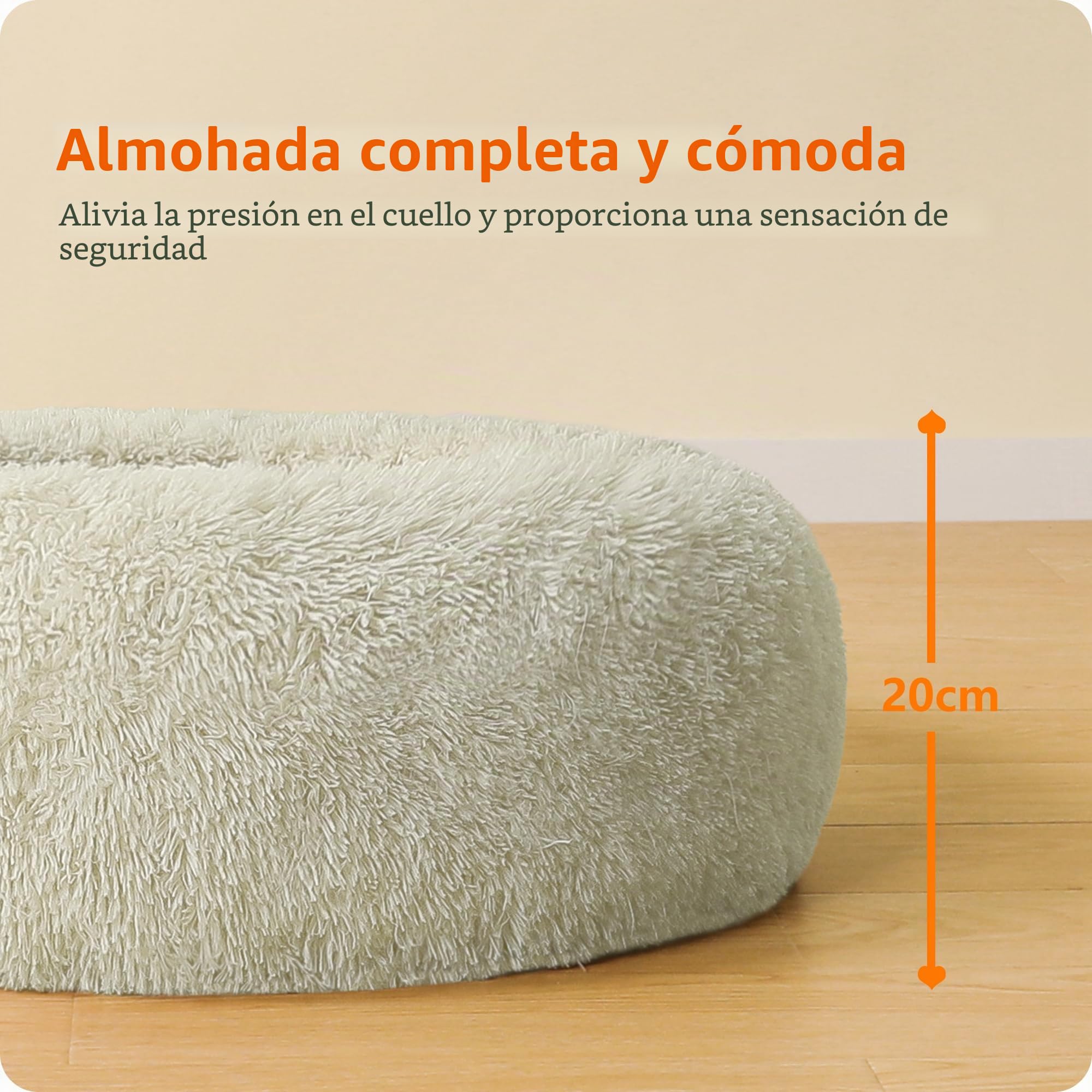 HMTOPE Cama ortopédica redonda para perros, cojín para perros, gatos, donut, cesta para perros, lavable, 120 cm de diámetro, color beige