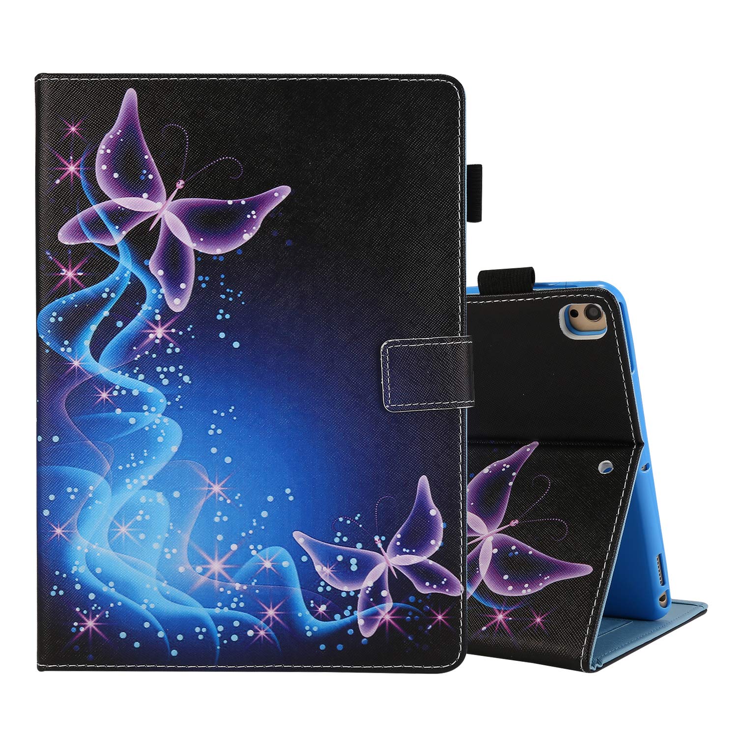 Cases for iPad 10.2" 2019/iPad Air 10.5" 2019/iPad Pro 10.5" 2017-PU Leather Cases Stand Cover Magnetic Closure Tablet Protector Cases with Card Slots for iPad 10.2 Inch/Air 3 (Purple Butterfly)