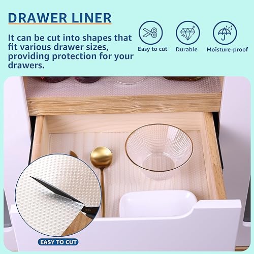 Miniatura 6 de PABUSIOR - Revestimiento translúcido para refrigerador de 14 x 17 pulgadas, fácil de limpiar, impermeable, tapete transparente para refrigerador