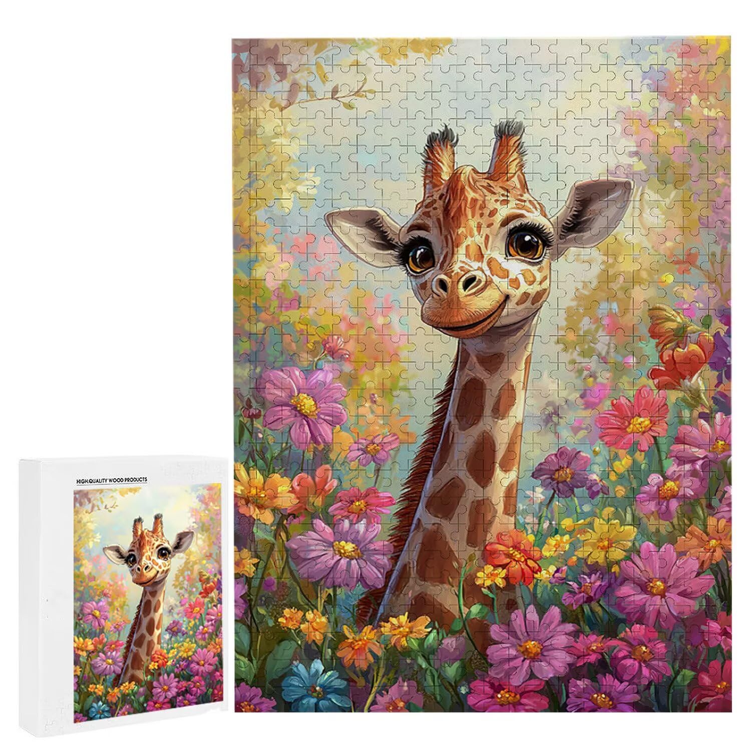 1500 Pezzi di Puzzle, Giraffe1500 Pezzi di Puzzle per Adulti, Regalo di Anniversario, Regalo di Natale, Decorazione Della Casa, Prevenzione Della Degenerazione Cerebrale Negli Anziani v-1023