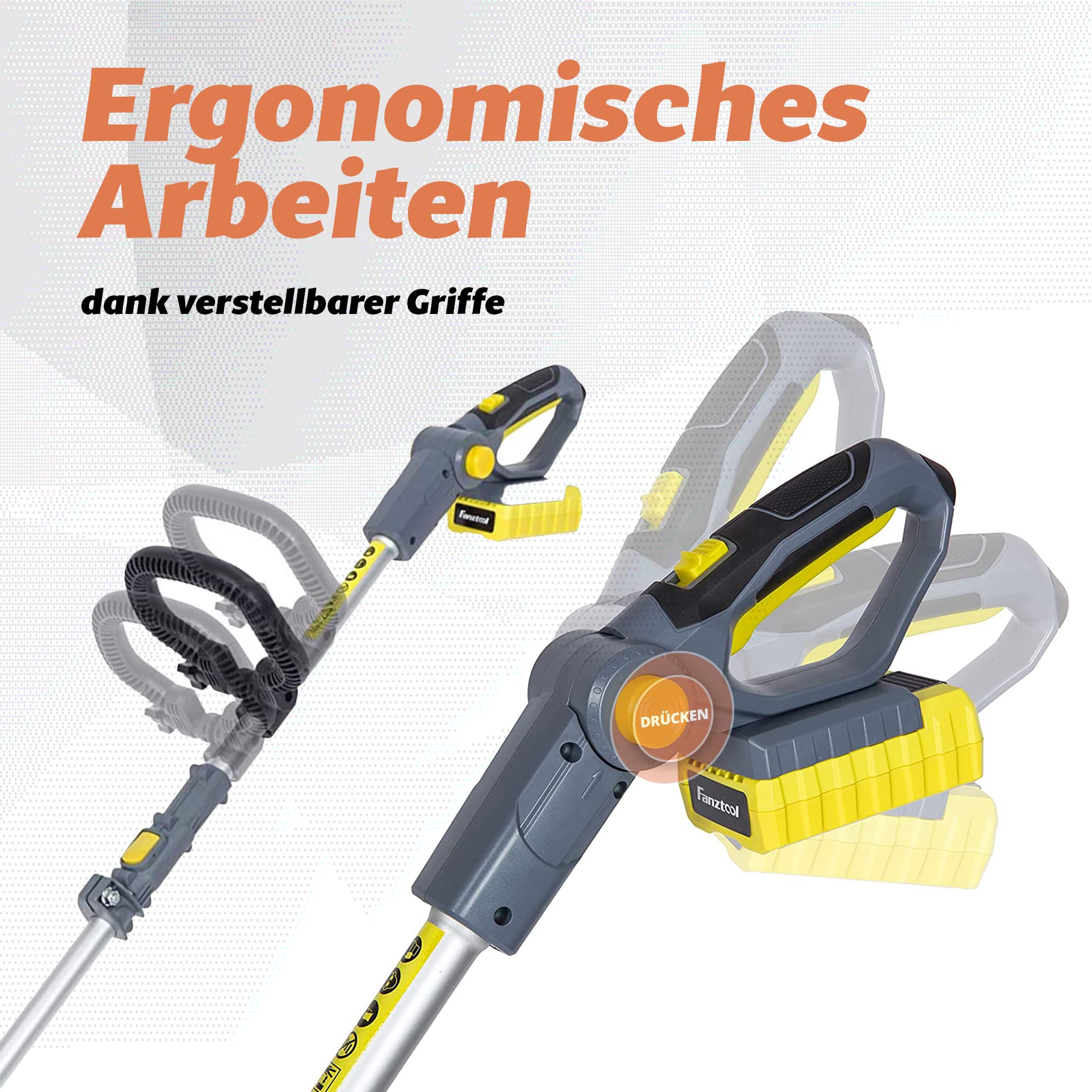 FANZTOOL AK0019 mini Motorhacke Akku 20V inkl. 2.5Ah Akku & Ladegerät, Gartenfräse mit 20cm Arbeitsbreite,15 cm Arbeitstiefe Bodenhacke für klein Beet & Garten