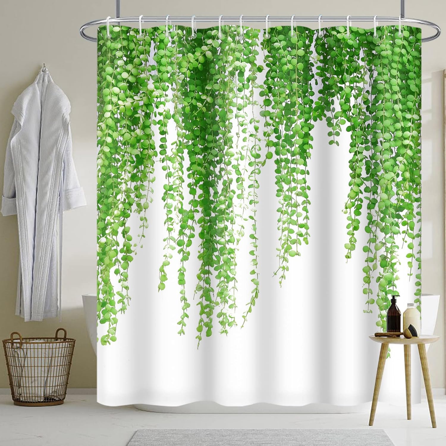Baocicco Lush Vine Plants Shower Curtain Green Leaves Lvy