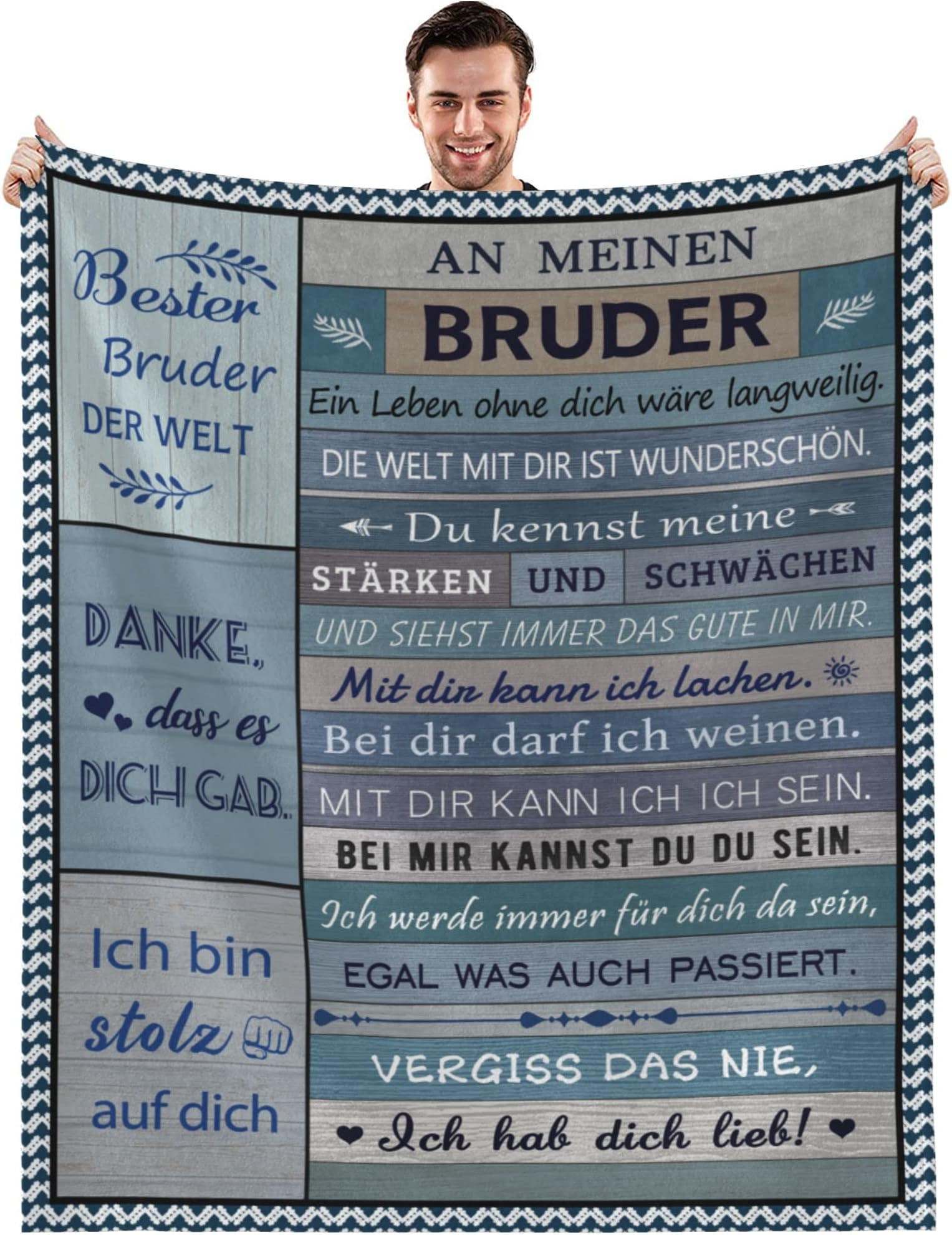 MAST DOO Geschenke für Bruder, Bruder Decke von Schwester, Geburtstag Geschenkideen Geschenke