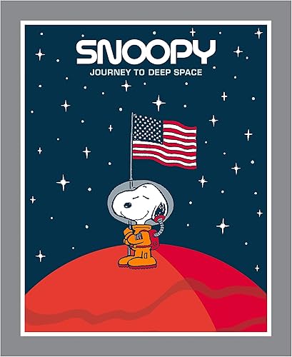 Peanuts Snoopy Journey to Deep Space - Panel de tela de edredón gris de 36 pulgadas