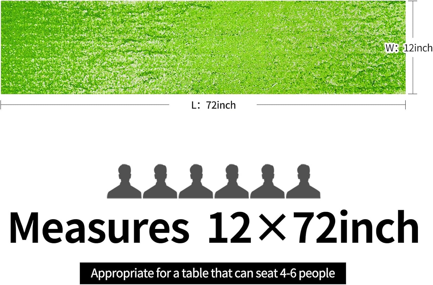 6PCS 12x72 Inch Sequin Table Runner Light Green Glitter Table Runner for Party, Wedding, Bridal Baby Shower, Event Decorations（6PCS, 12x72 Inch, Light Green）