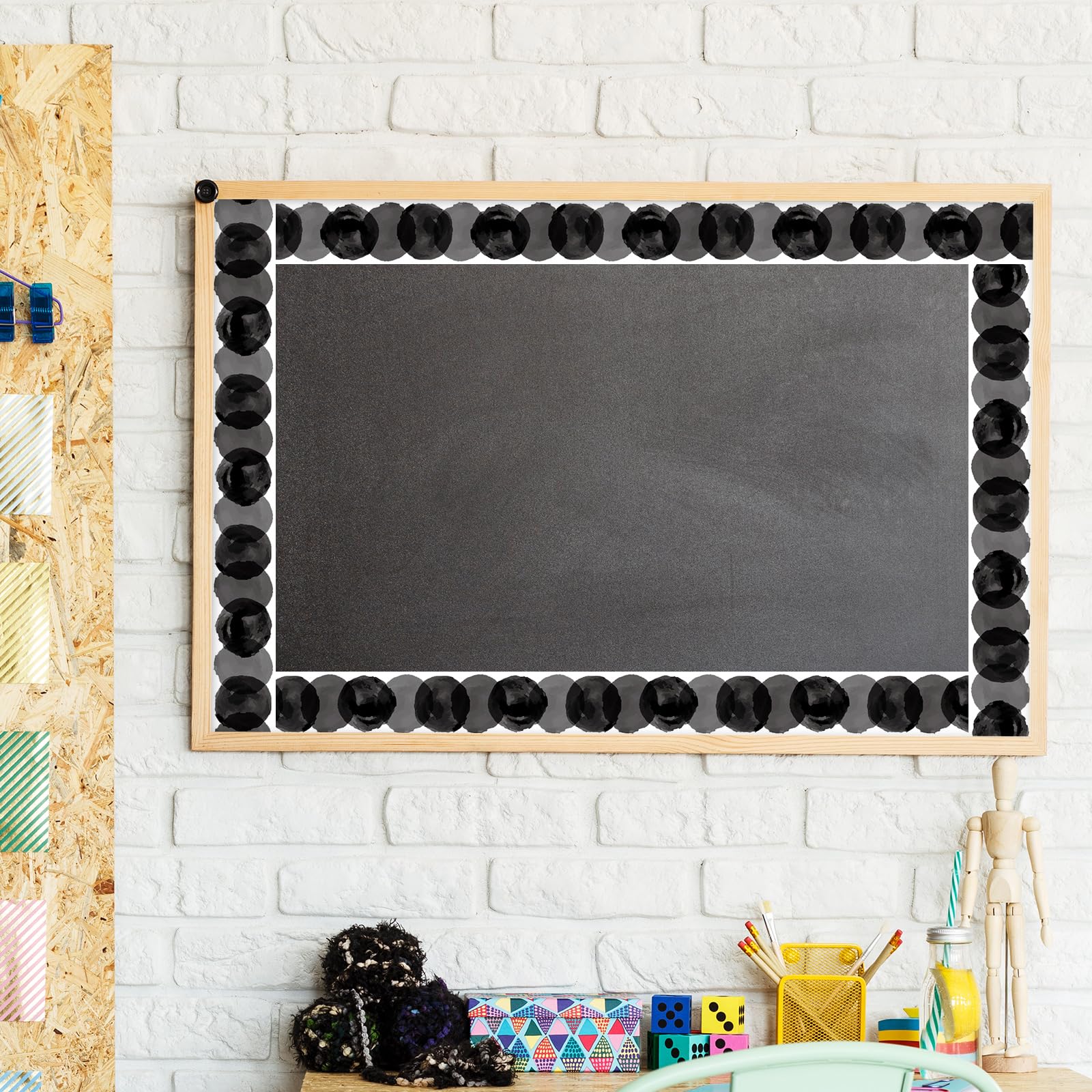 Amazon.com: Whaline 82Ft Black White Bulletin Board Borders