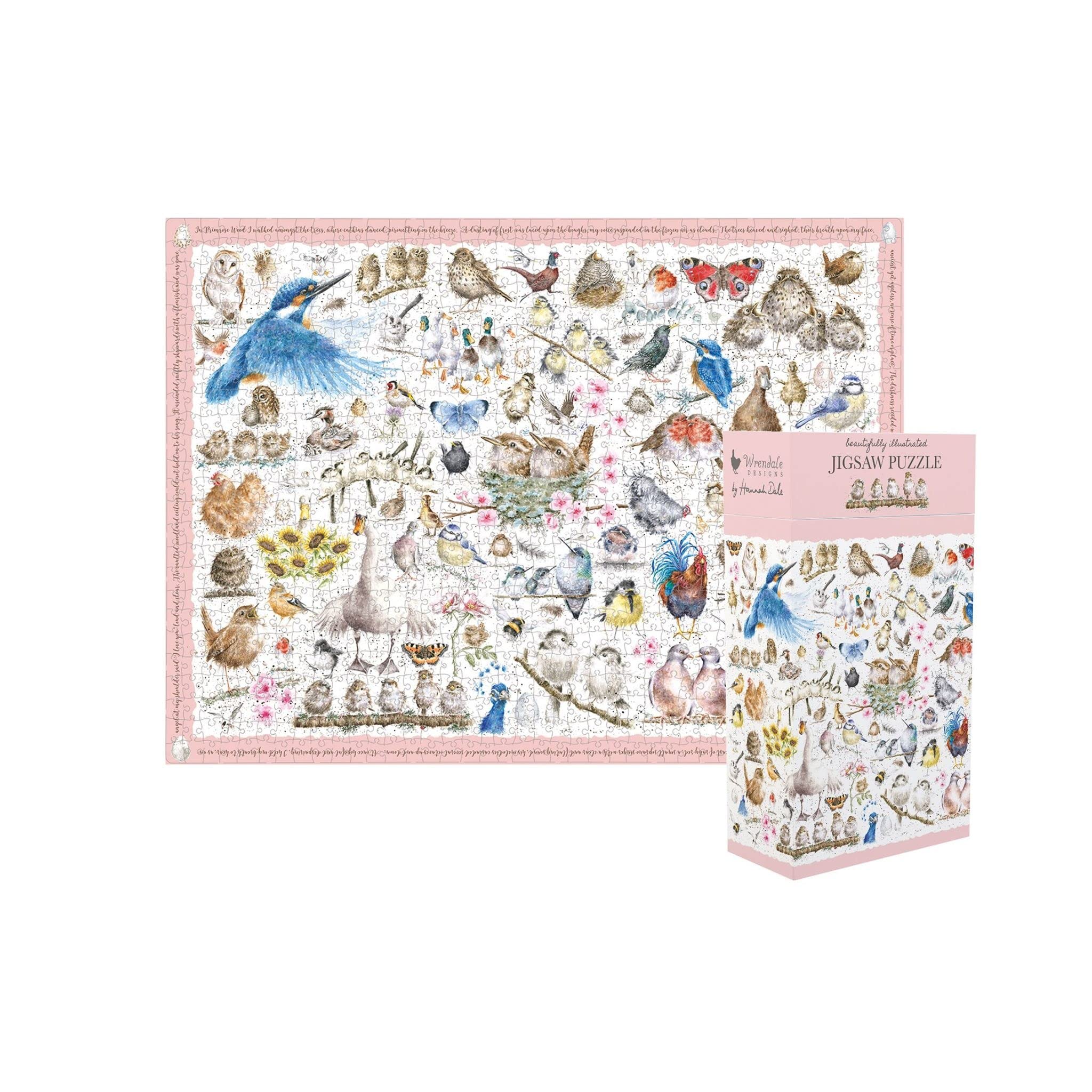 Wrendale Designs by Hannah Dale - Garden Birds Jigsaw Puzzle - 1000 Words