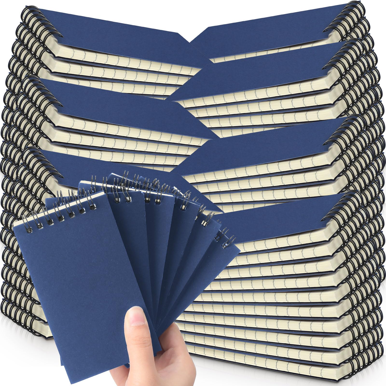 Tenceur 100 quaderni tascabili a spirale, piccoli, 7,6 x 12,7 cm, mini quaderni a spirale con pagine a righe, 120 pagine a righe, quaderni per appunti, per casa, ufficio, università, lavoro, scuola