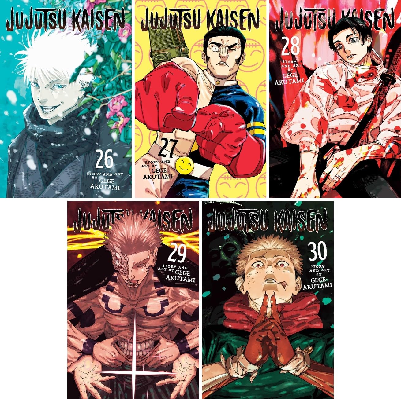 Jujutsu Kaisen Manga Series Vol. 26-30, 5 Books Collection Set by Gege Akutami