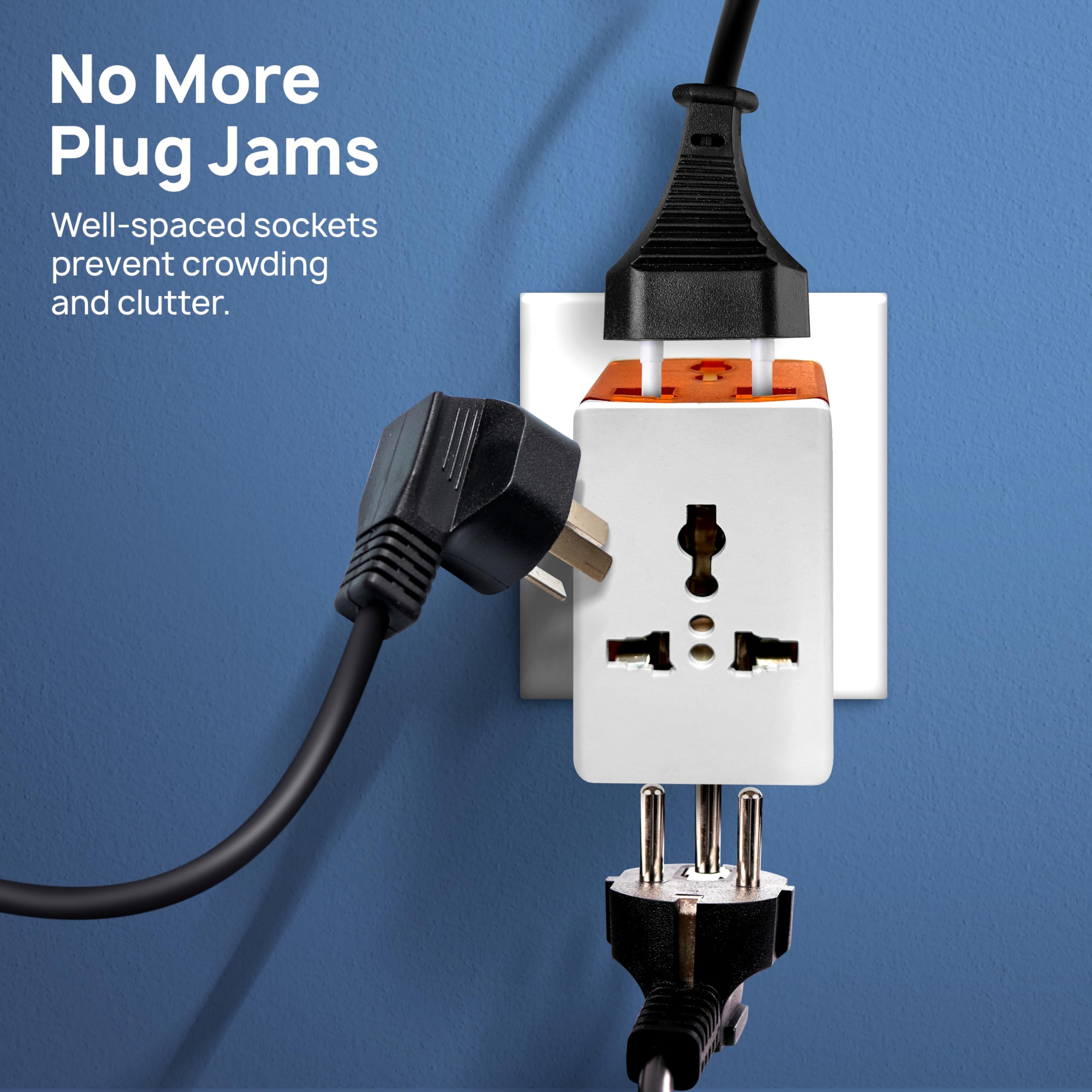 Wipro 3 Way Multiplug Adaptor - Surge Protection -4