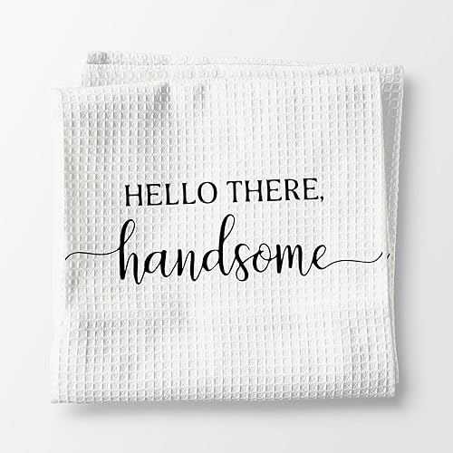 Miniatura 7 de Voatok Good Morning Gorgeous Hello There Handsome - Juego de 2 toallas decorativas para parejas, regalos para marido, esposa, recién casados