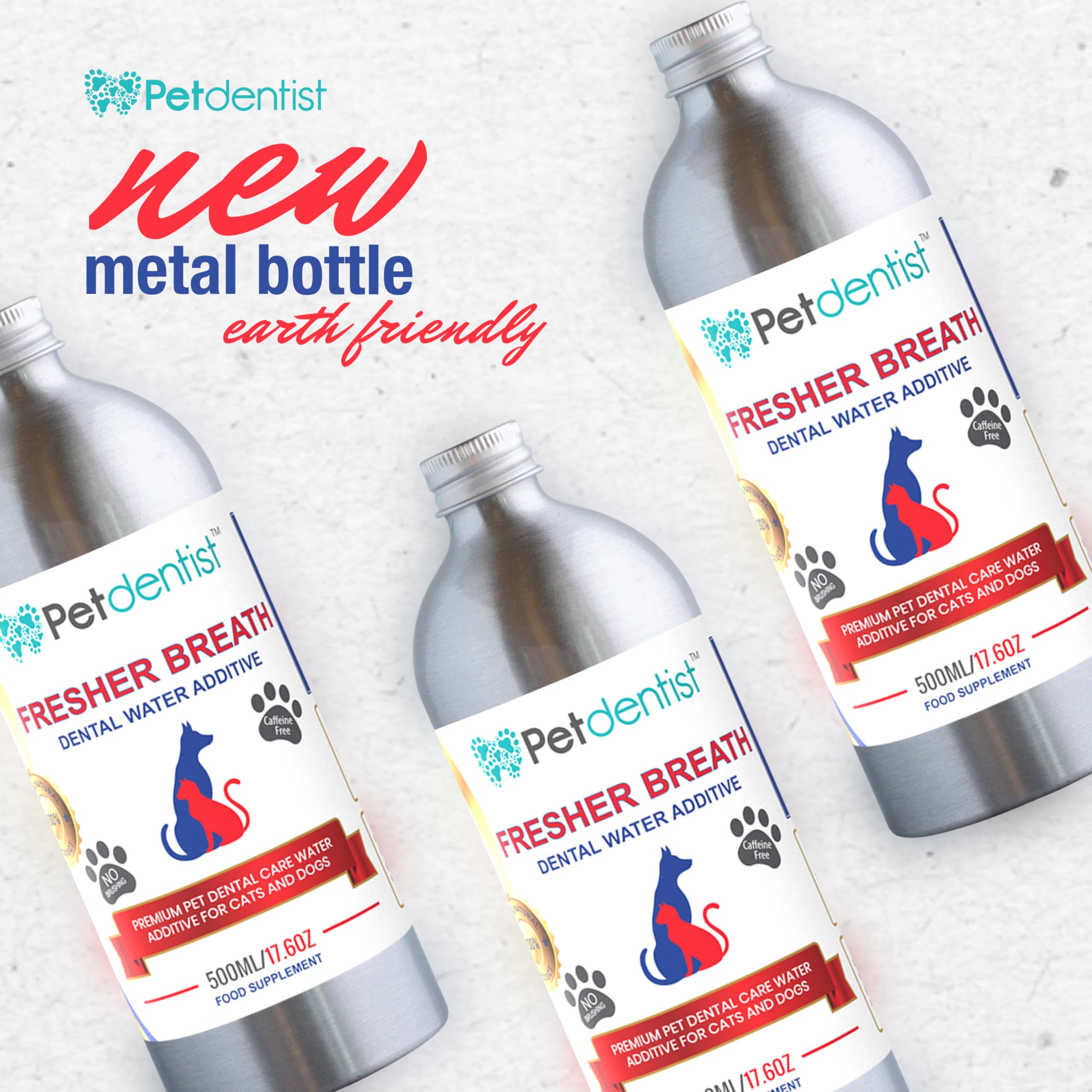 Cuidado Dental para Perros Aliento Fresco Aditivo de Agua Removedor de tártaro para Perros Limpieza del ambientador Oral Producto para encías Gingivitis y Mala respiración de Gato - 500ml