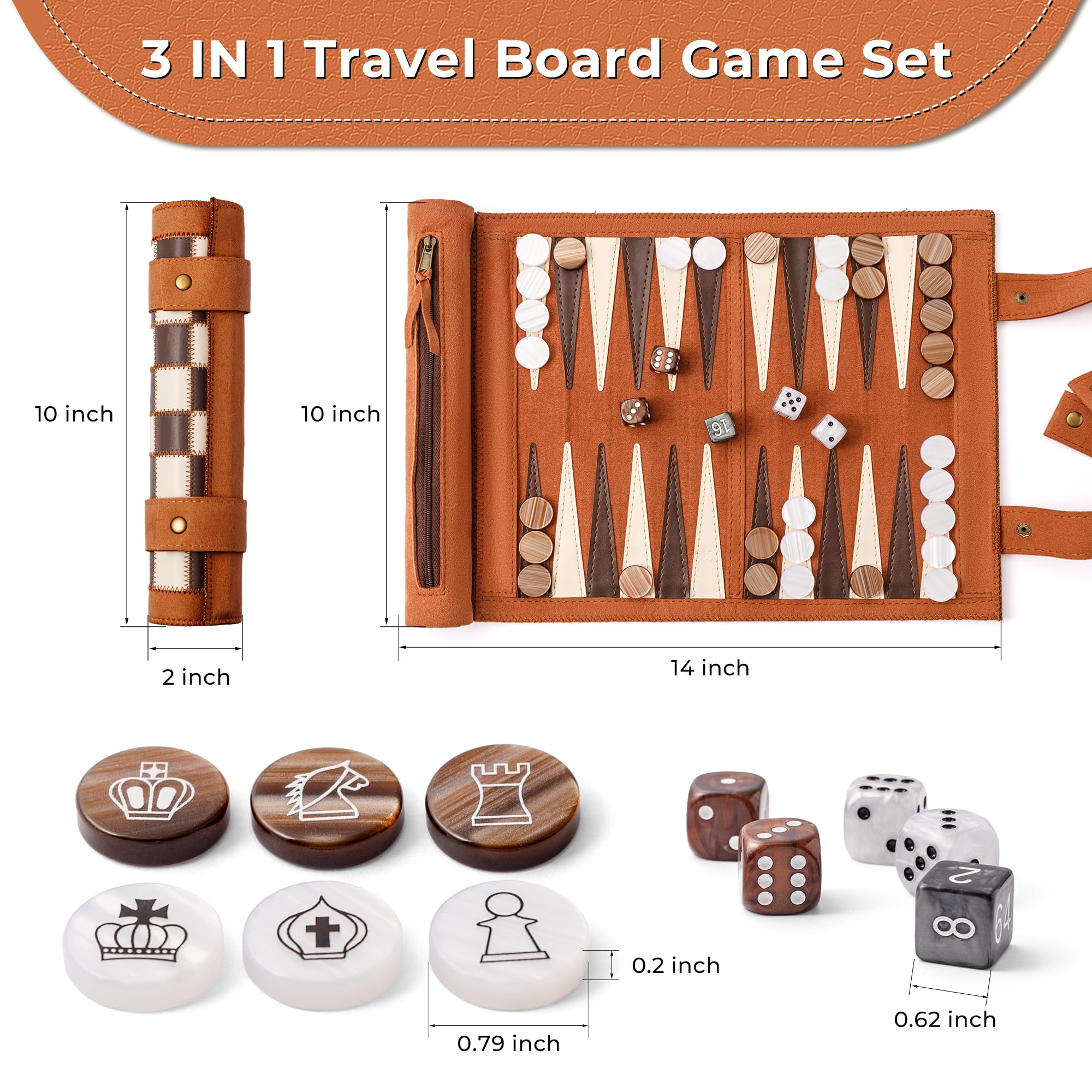 RATSTONE Backgammon, Backgammon hout, Backgammon koffer, Backgammon set