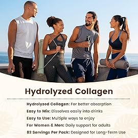 VEV Multi Collagen Peptides Powder with Types I, II, III, V, X, 32 oz (82 Servings) - Skin, Joint & Hair Support - Hydrolyzed Collagen Powder for Women, Biotin, Vitamin C, Unflavored, Dissolves Easily