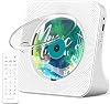 Greadio Portable CD Player with Bluetooth 5.0, Music CD Player with Remote Control, HiFi Sound Speaker, Dust Protection, LED Screen, FM Radio, Supports AUXUSB, Headphone Jack for Gift White