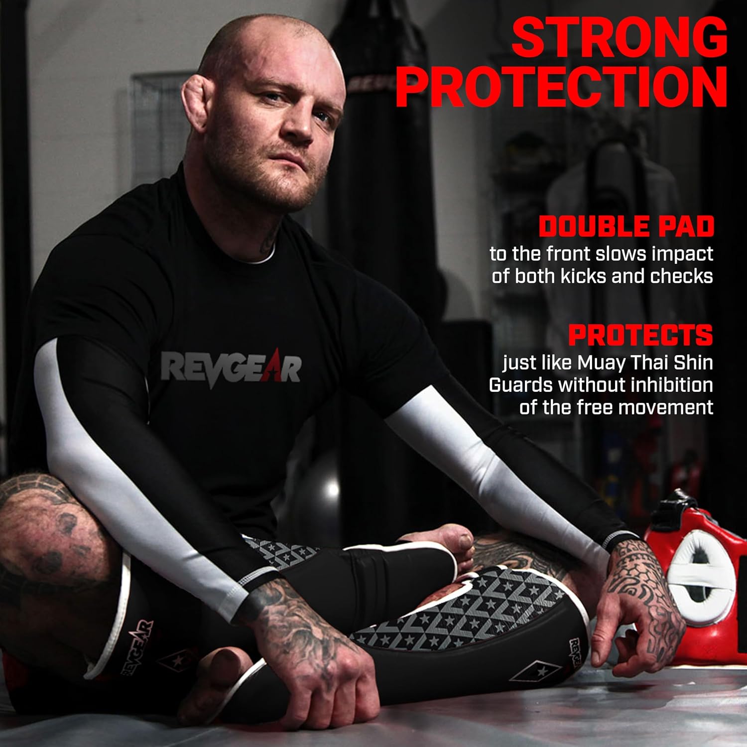 Revgear Superlite Light Weight Leather Shin Guards | for Martial Arts and MMA