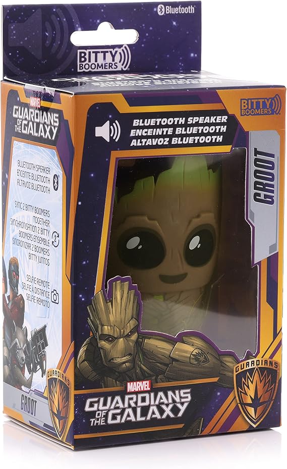 Bitty Boomers Marvel Guardians of The Galaxy: Groot - Mini Bluetooth Speaker, Multicolored