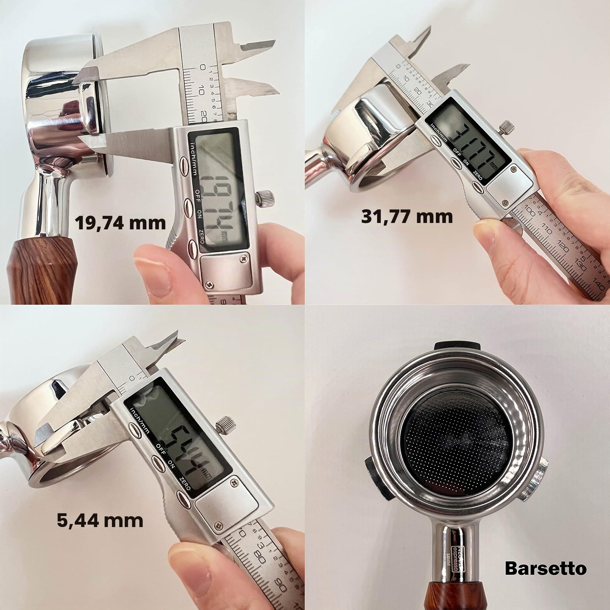 NEOUZA Portafiltro de tres orejas sin fondo de 58 mm para cafetera espresso compatible con SMEG EGF03 Breville Sage Barista Max de acero inoxidable (juego de regalo)