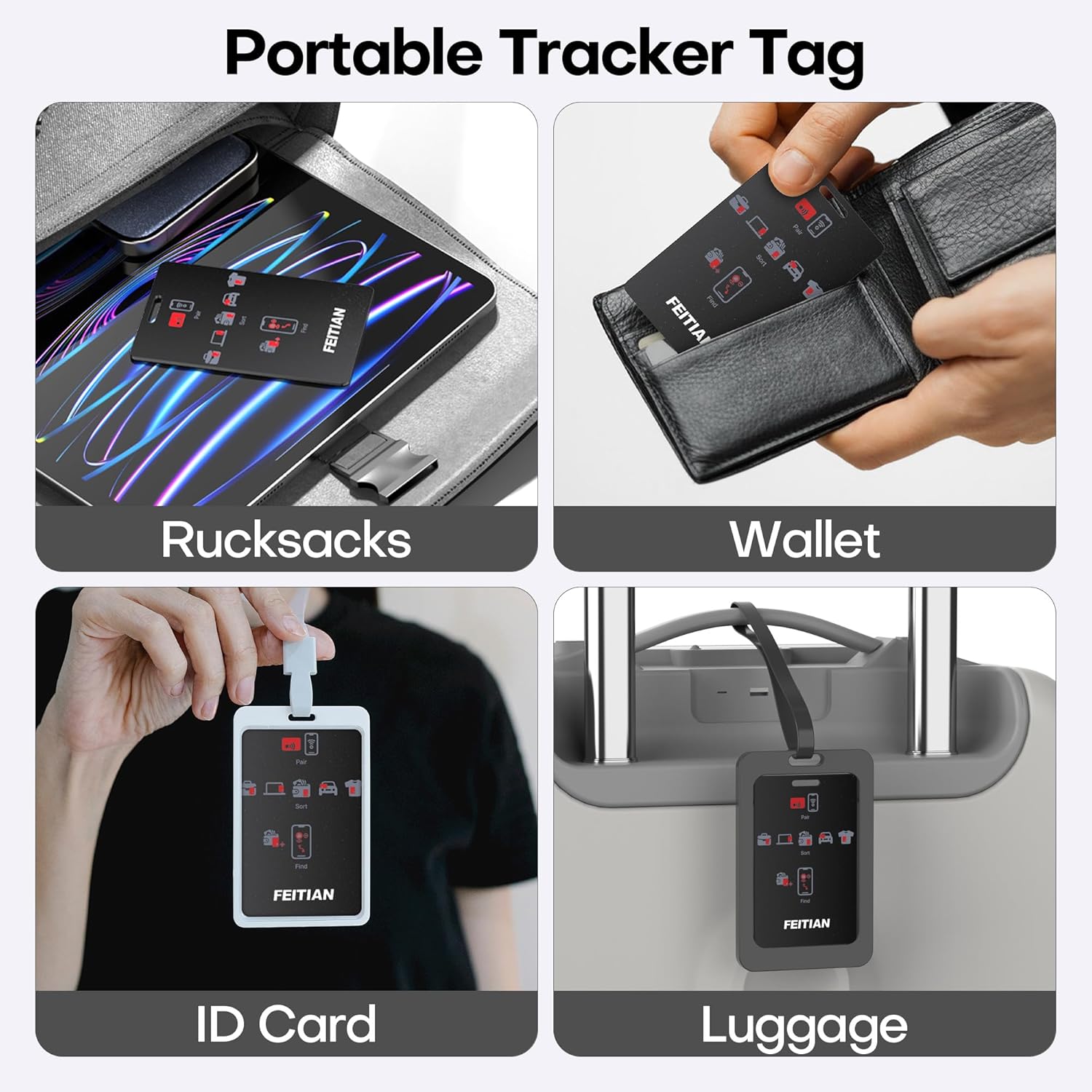 Wallet Tracker Card,Smart Bluetooth Tracker Item Finders Works with Apple Find My (iOS only) App,IP68 Waterproof Smart Card Wallet GPS Tracker,Keys Finder and Item Locator for Keys,Bags,Pet