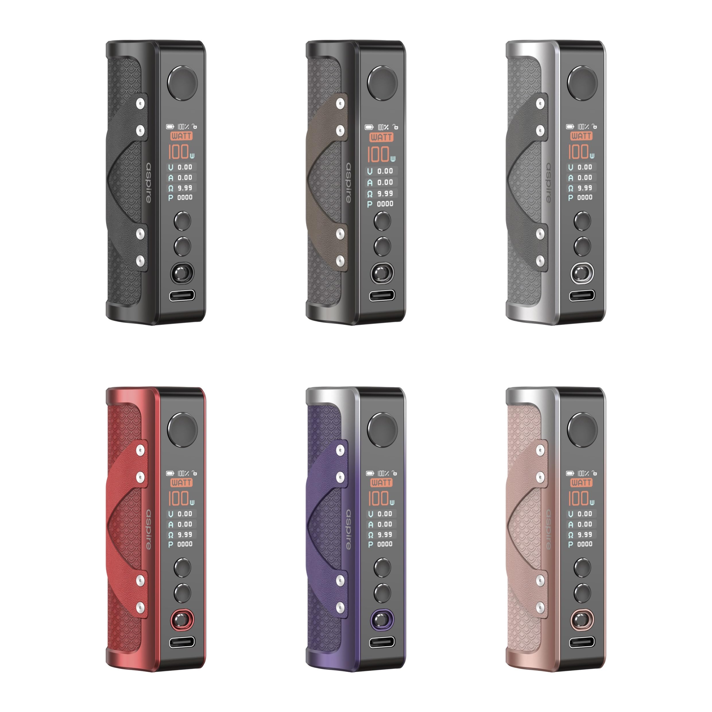 Aspire Huracan Ex Box Mod 100W Single Battery 18650 - Corpo Sigaretta Elettronica con Display a Colori, Modalità Watt, Volt, Bypass, TC, CPS (Senza Sticks, E-liquids, Ricariche) (Black)