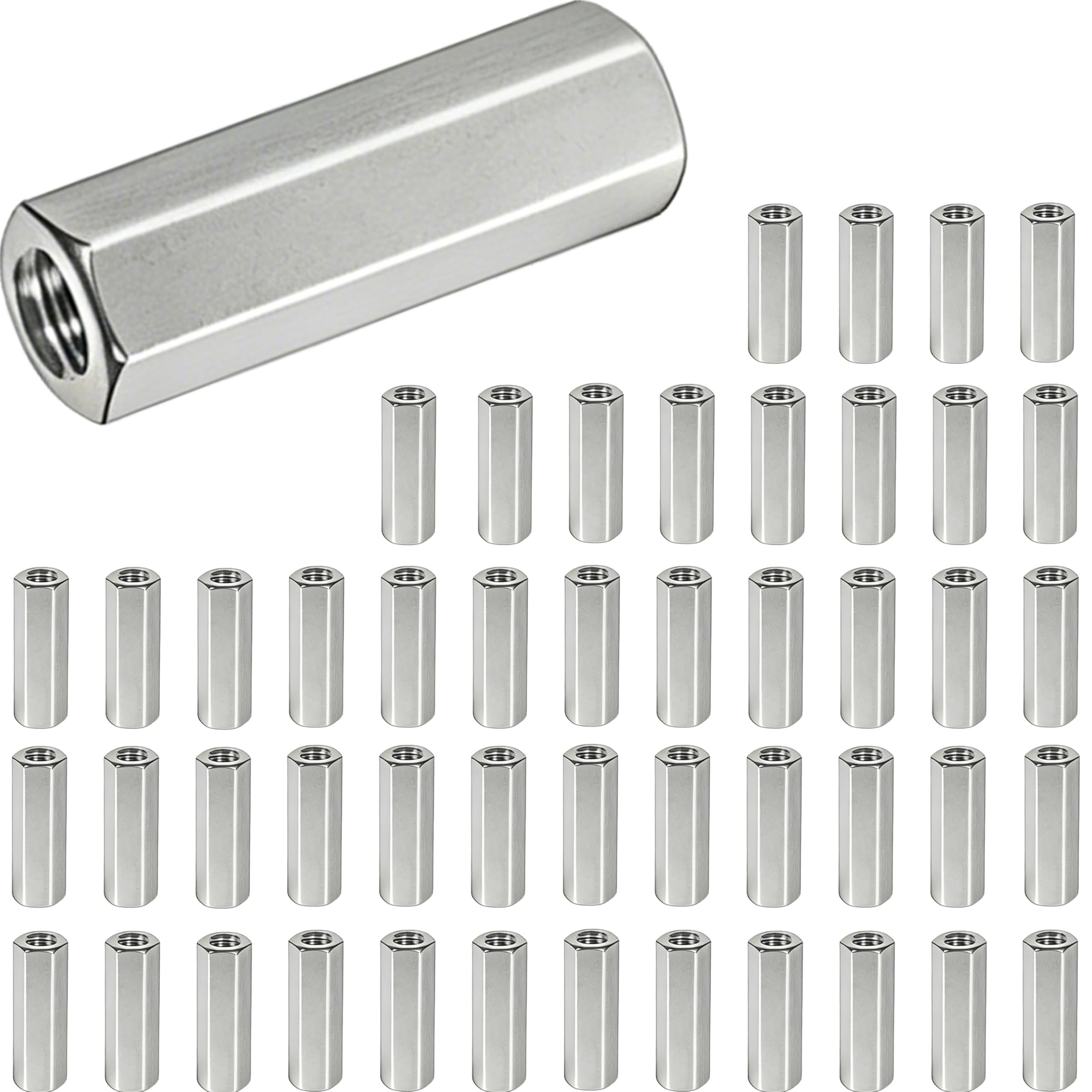 304 Stainless Steel Coupling Nuts - M6 x 1.0 -16 304 Stainless Steel Coupling Nuts - M6 x 1.0 -16