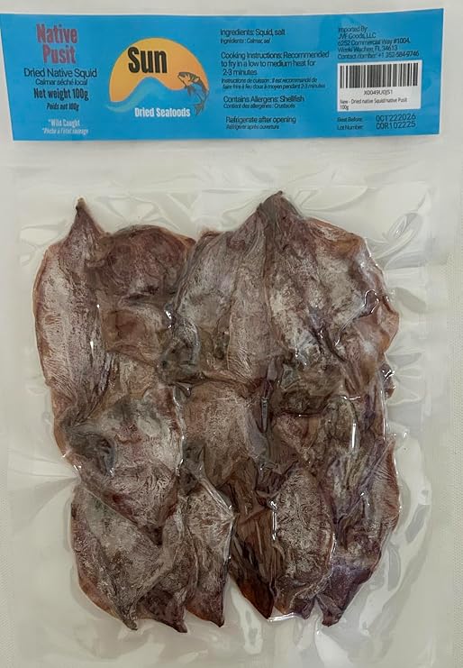 Dried Native Squid/Native Pusit, Dried Fish, Wild Caught, Chemical Free,100g