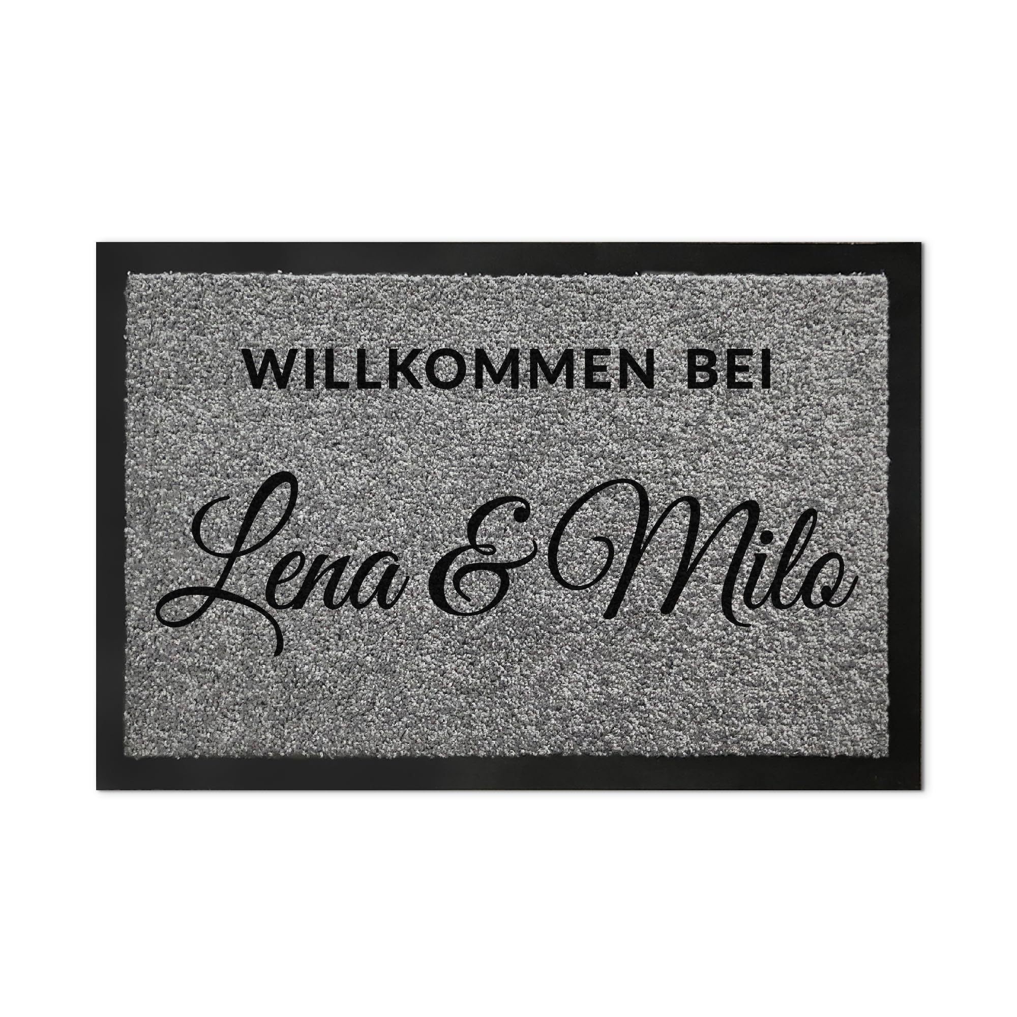 Fußmatte personalisiert 80x60 PVC - rutschfeste Türmatte für Innen und Außen - Schmutzfangmatte aussenbereich mit Wunschtext - Schuhmatte als Türvorleger, Geschenk Einzug (80x60)