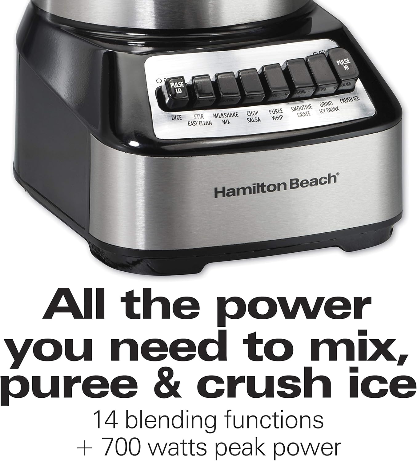 Hamilton Beach Wave Crusher Blender with 40 Oz Glass Jar and 14 Functions for Puree, Ice Crush, Shakes and Smoothies, Stainless Steel (54221) : Everything Else