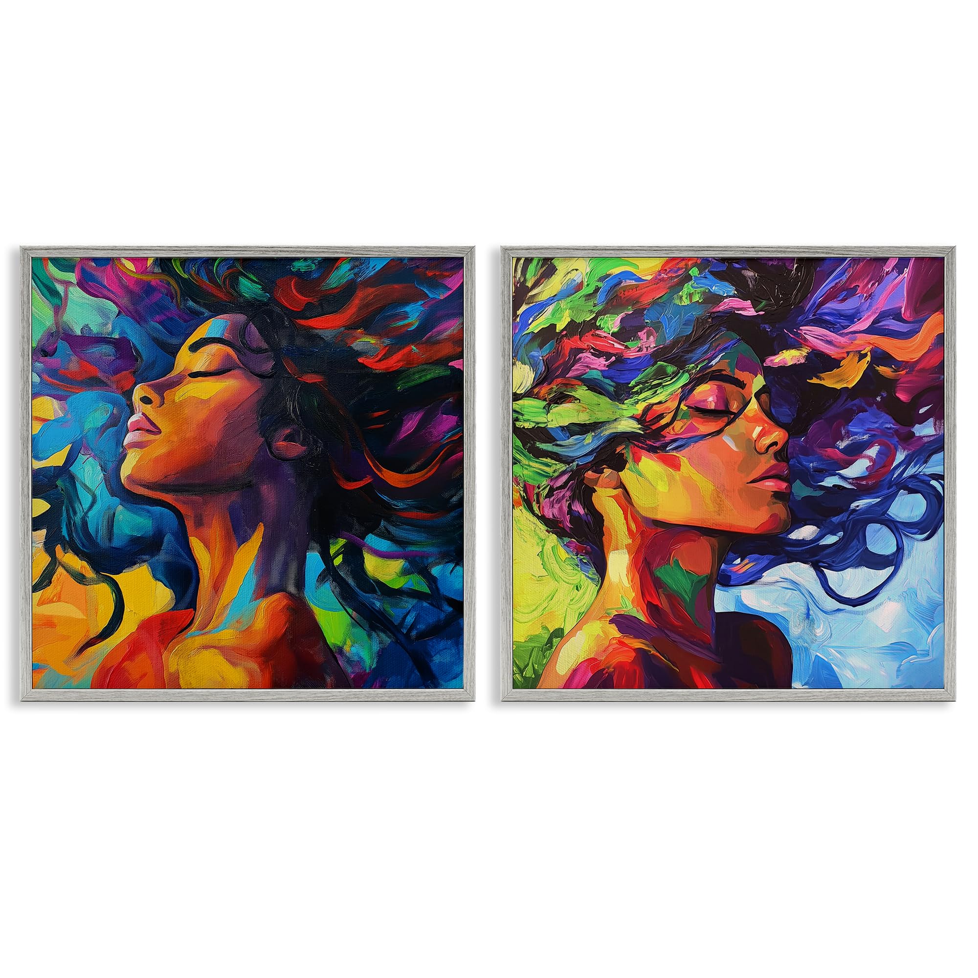 Radiant Flow of Colors, 24 x 24 Inch Framed Giclée Print Set