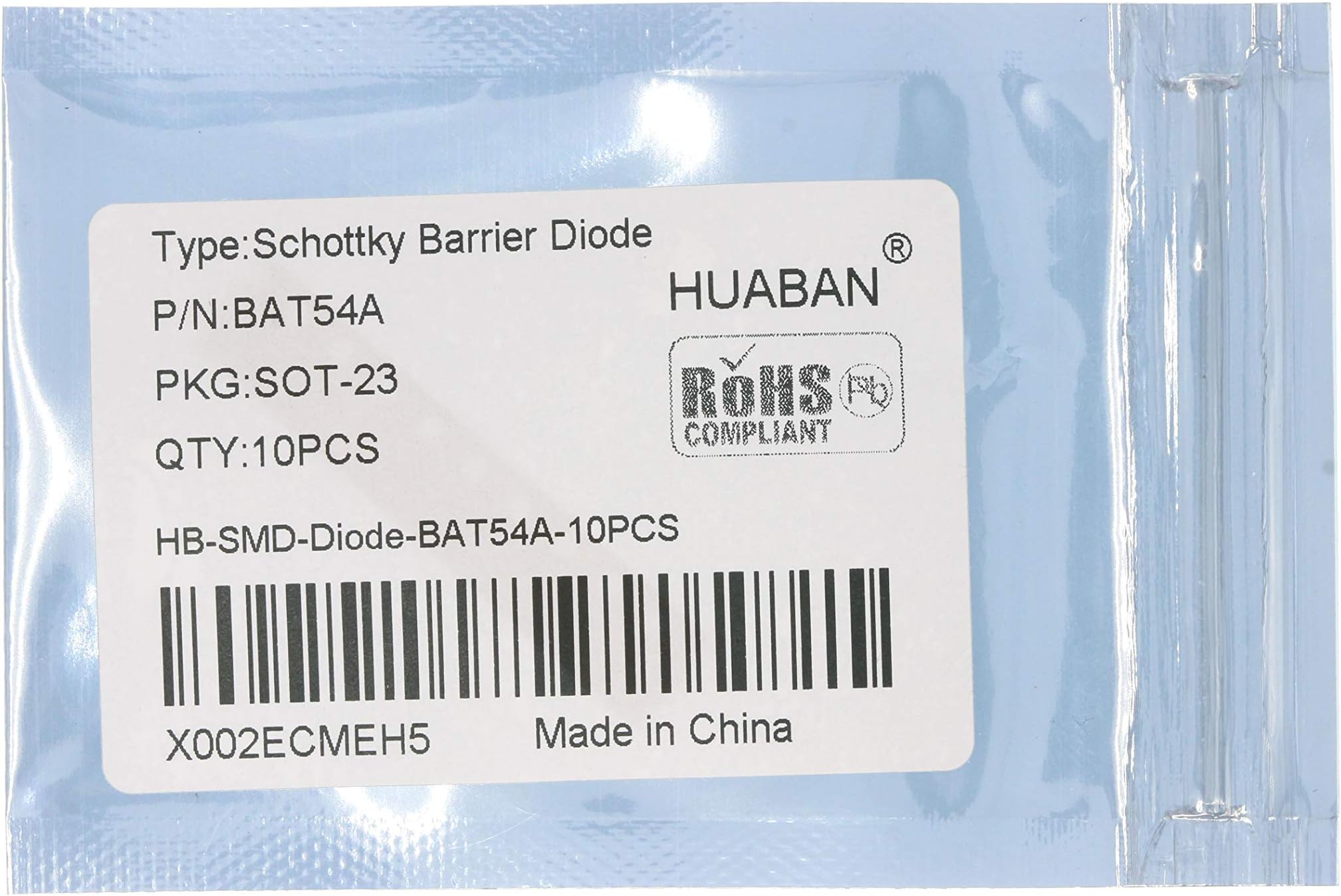 HUABAN 10PCS BAT54A Schottky Barrier Diode SOT-23 Marking WV3