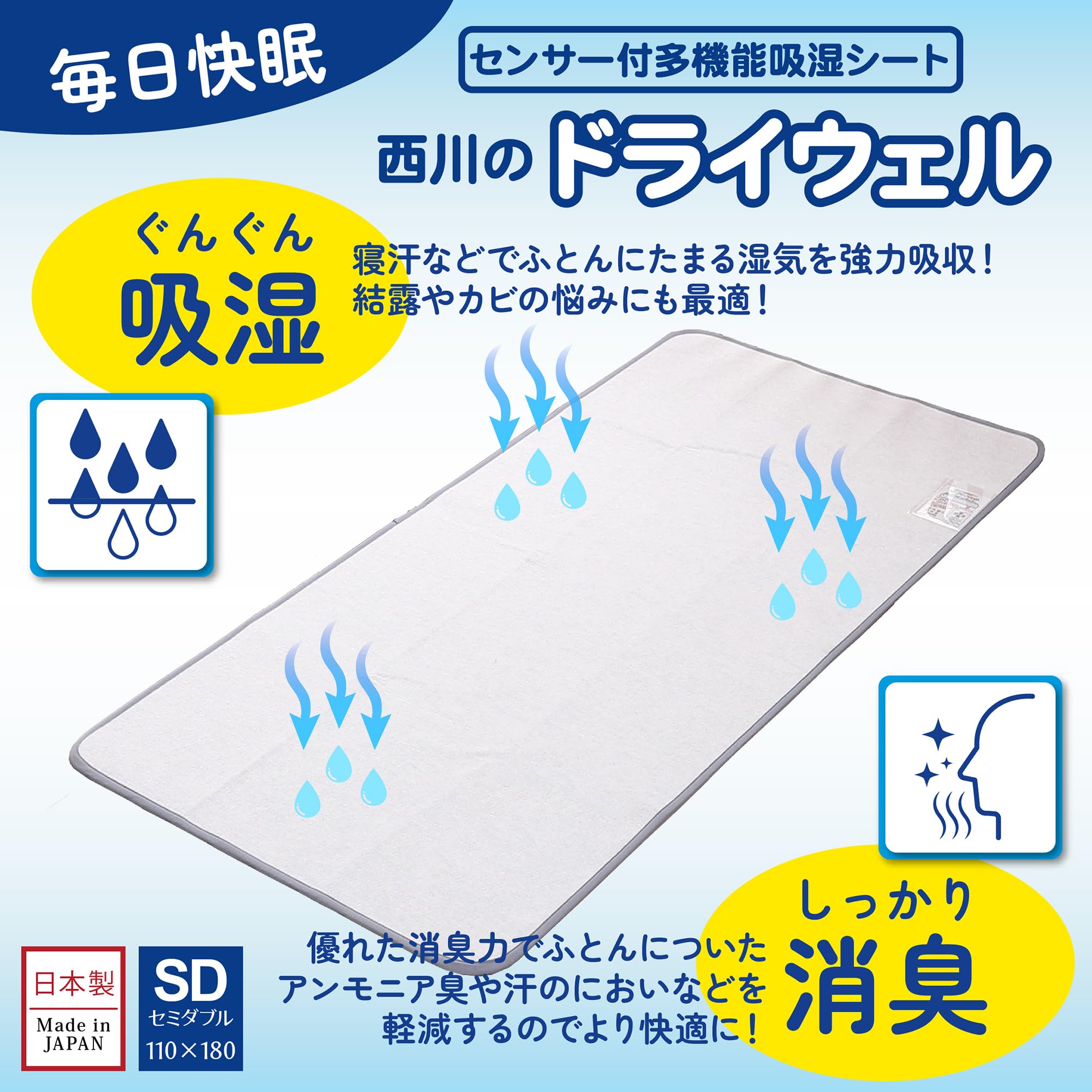 Amazon｜西川 折りたためるドライウェル セミダブル｜寝具用除湿