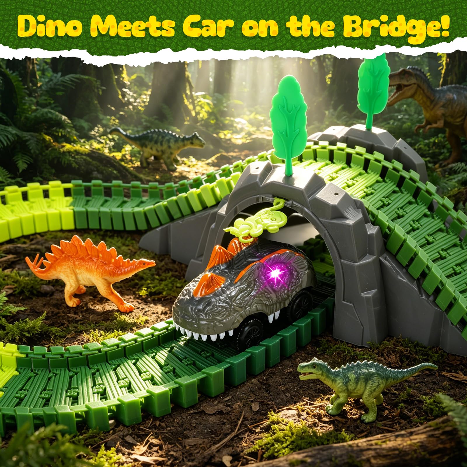 EagleStone Dinosaur Track Set - Parking Garage & Vehicles -7