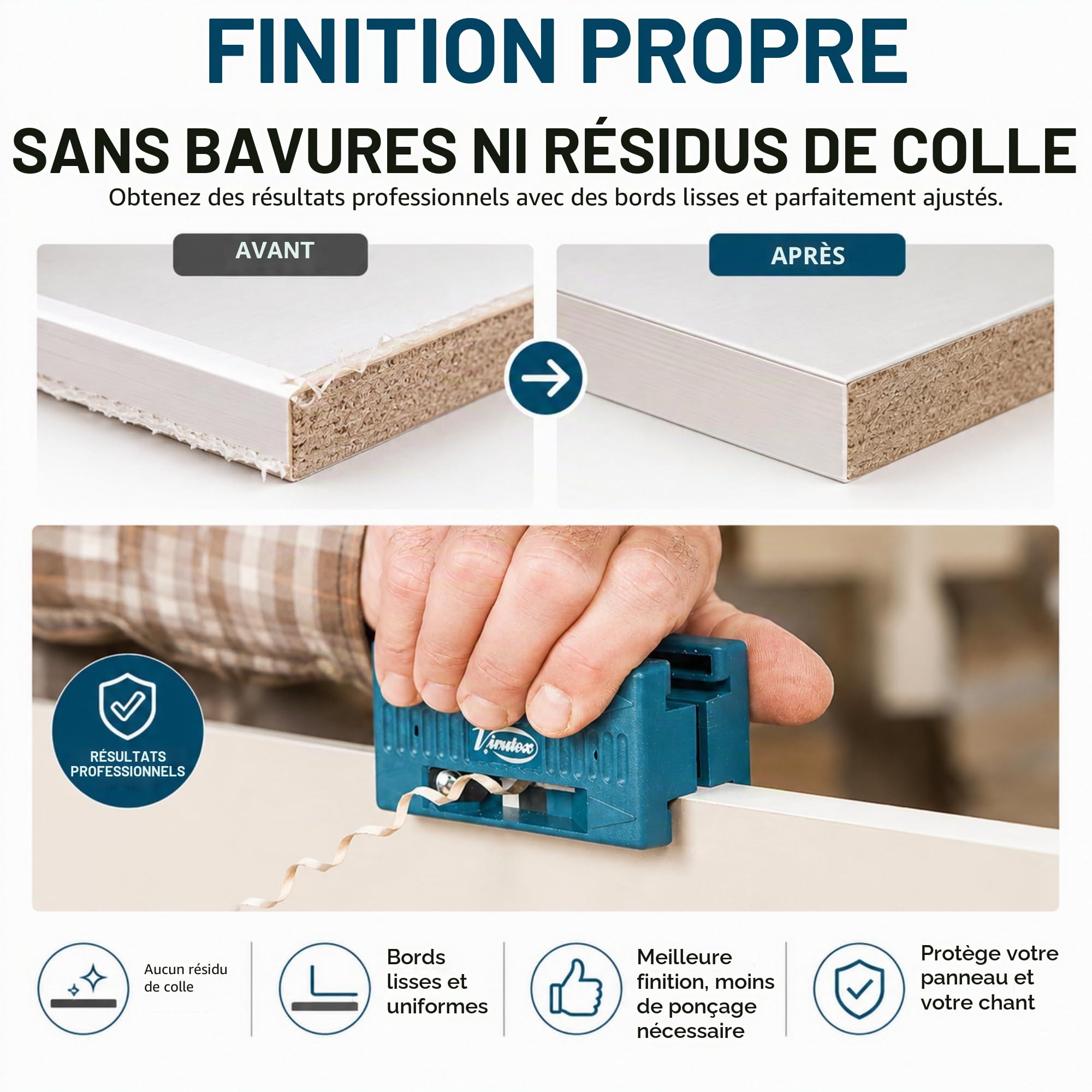 Virutex AU93 Araseur de chant double Bleu