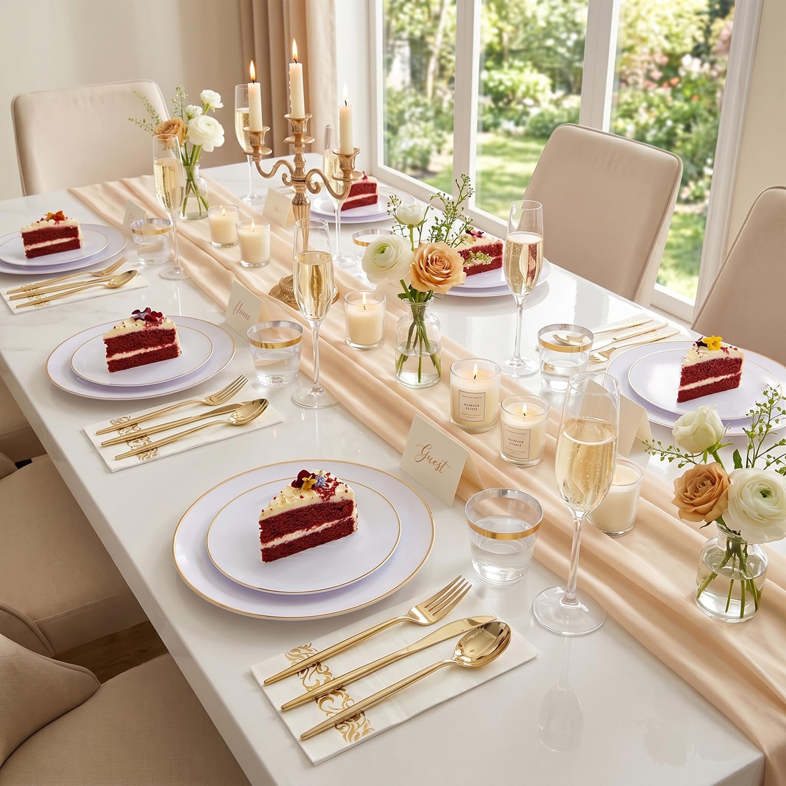 MirthMood Disposable Plates - 210 Pcs Party Supplies -5