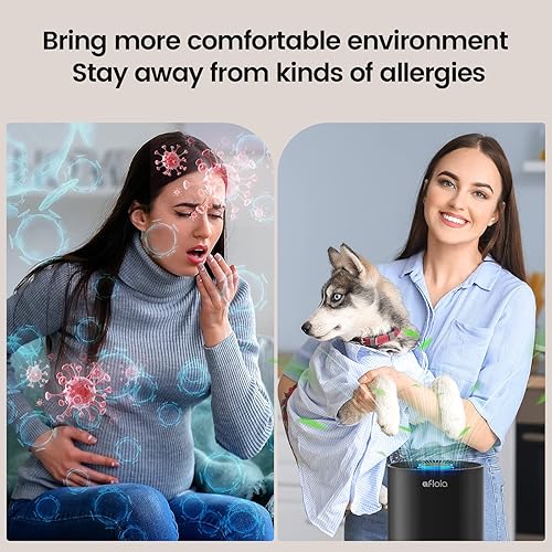 Miniatura 4 de Afloia Purificadores de aire para el hogar, habitación grande de hasta 1076 pies cuadrados con WiFi inteligente, negro, 2 paquetes de filtros Afloia