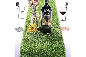 Kesfey Artificial Grass Runner for Table Decor