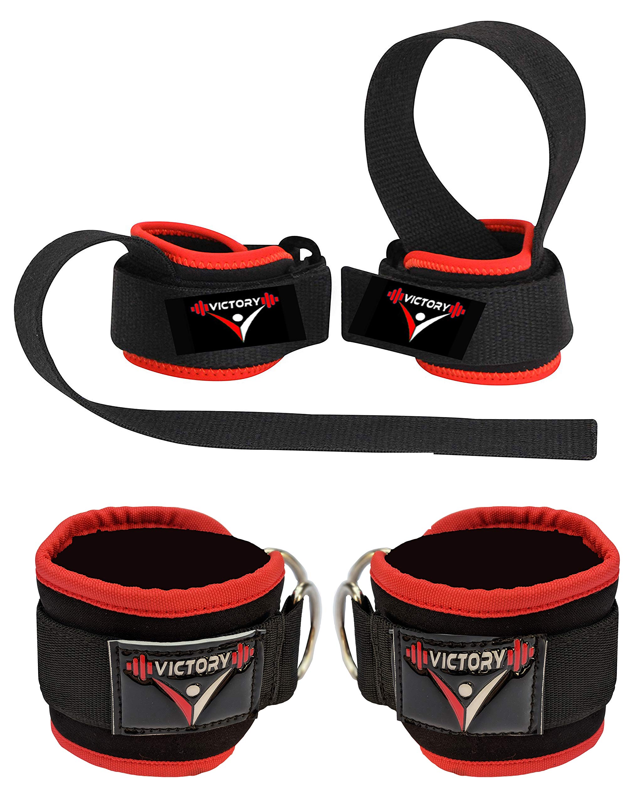VICTORY India Best Combo -Neoprene Ankle Straps for Cable Machine and Weight Lifting Straps #Training #Gym# Workout #Men #Women (B089FLKFHP) Amazon Price History, Amazon Price Tracker