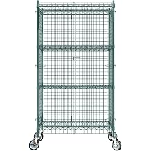 18"x36"x70" Metal Wire Green Security Heavy Duty Commercial NSF Certified Storage Unit | Mobile Wire Security Cage Kit