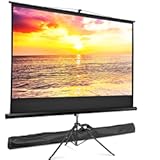 Smartxchoices 84" Portable 16:9 HD Projector Screen with Stand, Wrinkle-Free Manual Pull Down Tripod Screen with Carry Bag and Tight Straps, Movie Screen for Outdoor Indoor, View Size: 73 x 41 inch