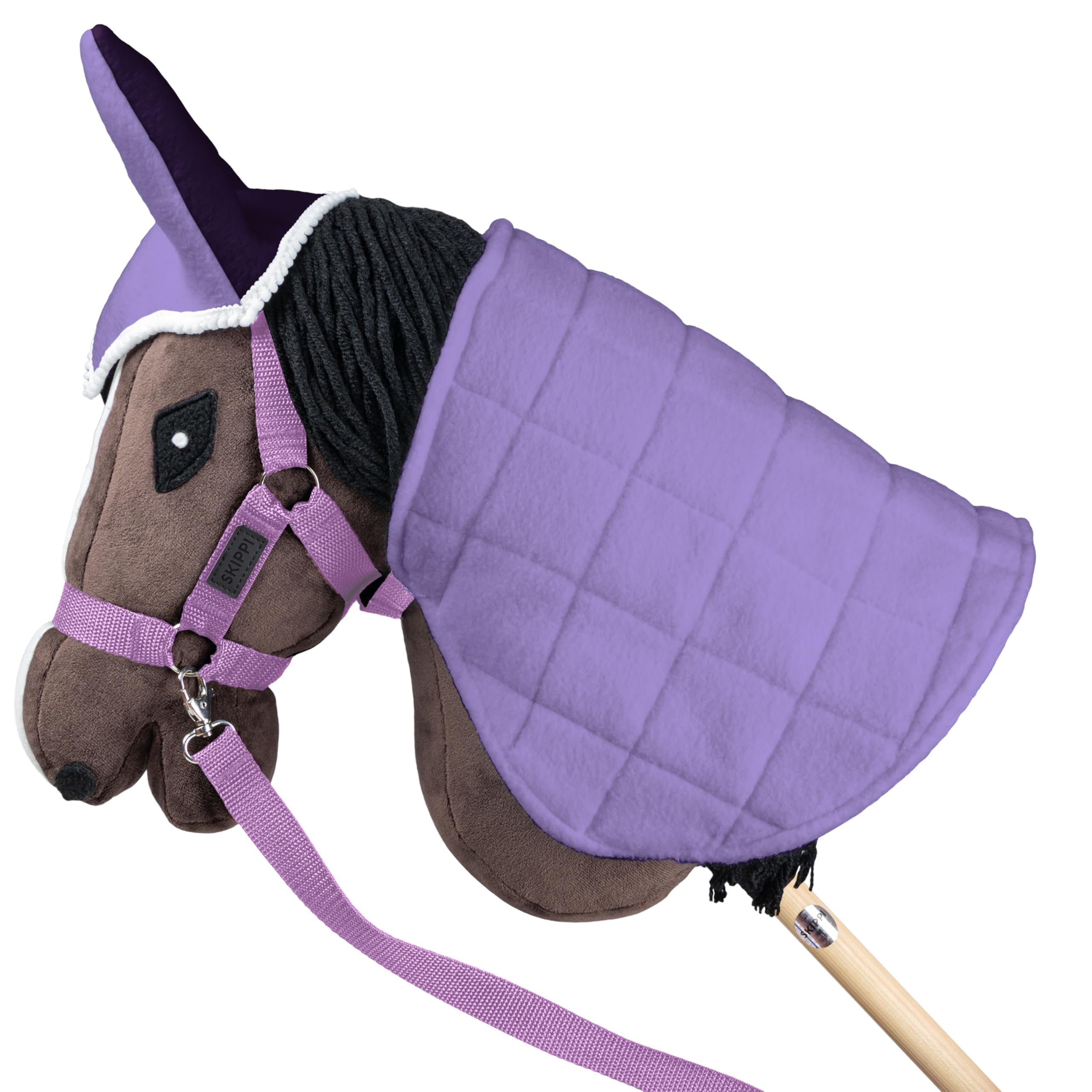 SKIPPI Kantar dla Hobby Horse - Lawendowy, Wodze i 2 Futerka, Hobby Horse Akcesoria, Uniwersalny rozmiar