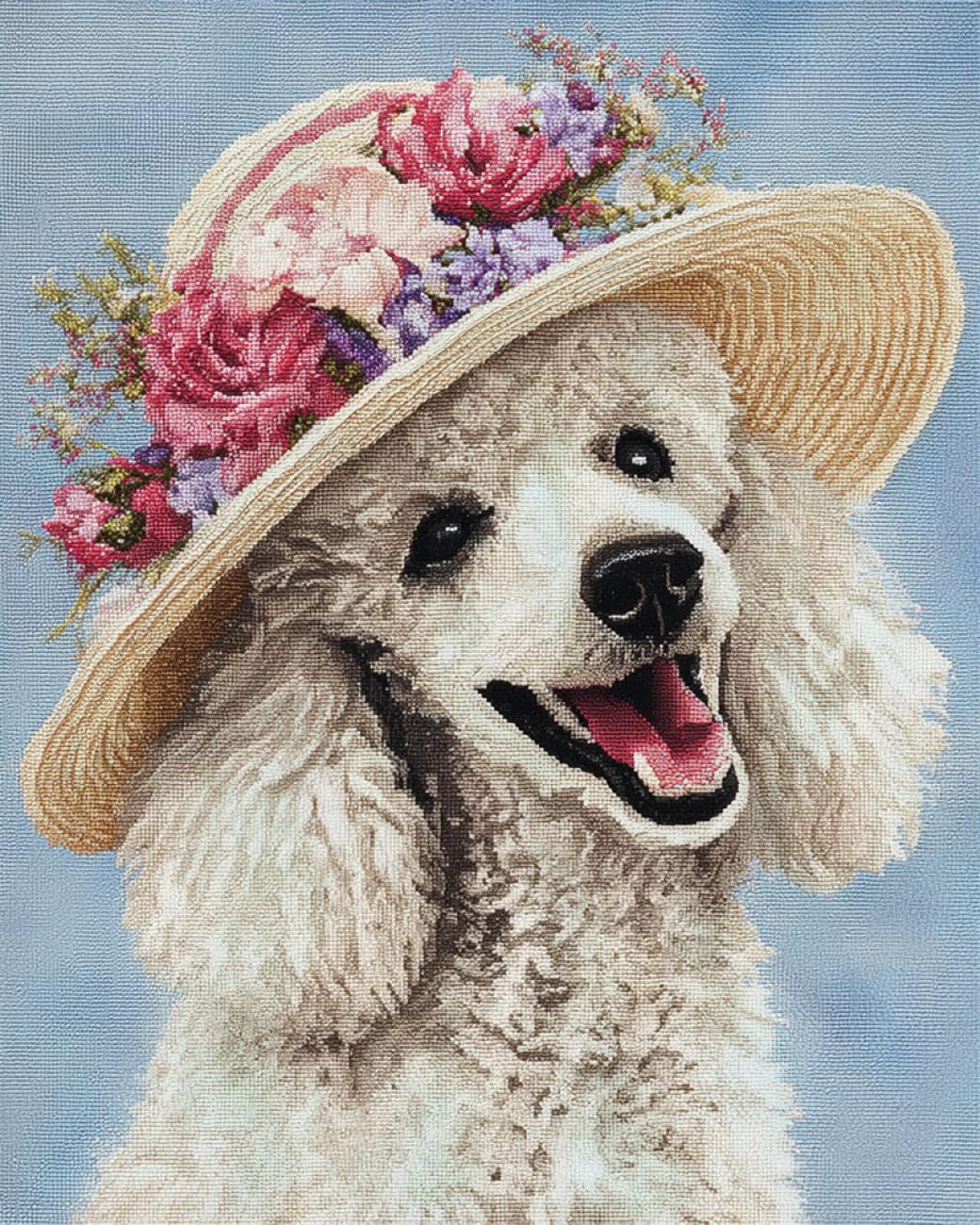Rqwybcaxn Bead Cross Stitch Kits Pudel Hund (Tier) 9CT 40x50cm