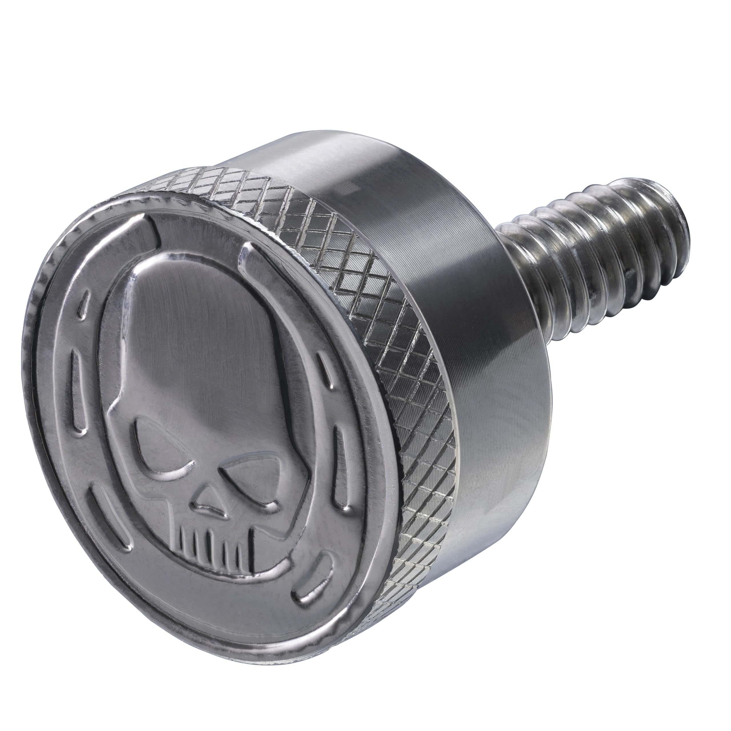 Fenrir Kit de Tornillo de Seguridad Antirrobo Asiento Moto Acero Inoxidable 304 Plata Grabado Metálico Calavera y Herradura Compatible con Harley Davidson 1997-Actualidad Sportster Softail Touring