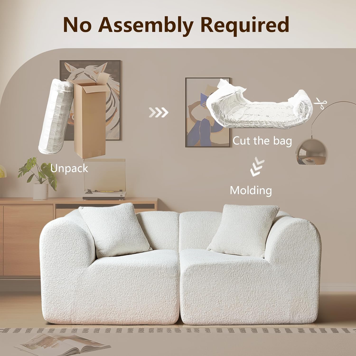 76.4'' Loveseat Sofa, 2 Seater Raindrop Velvet Fabric Loveseat Couches, Comfy Upholstered Modern Leisure Love Seat Couch with 2 Pillow for Bedroom, Office, Living Room