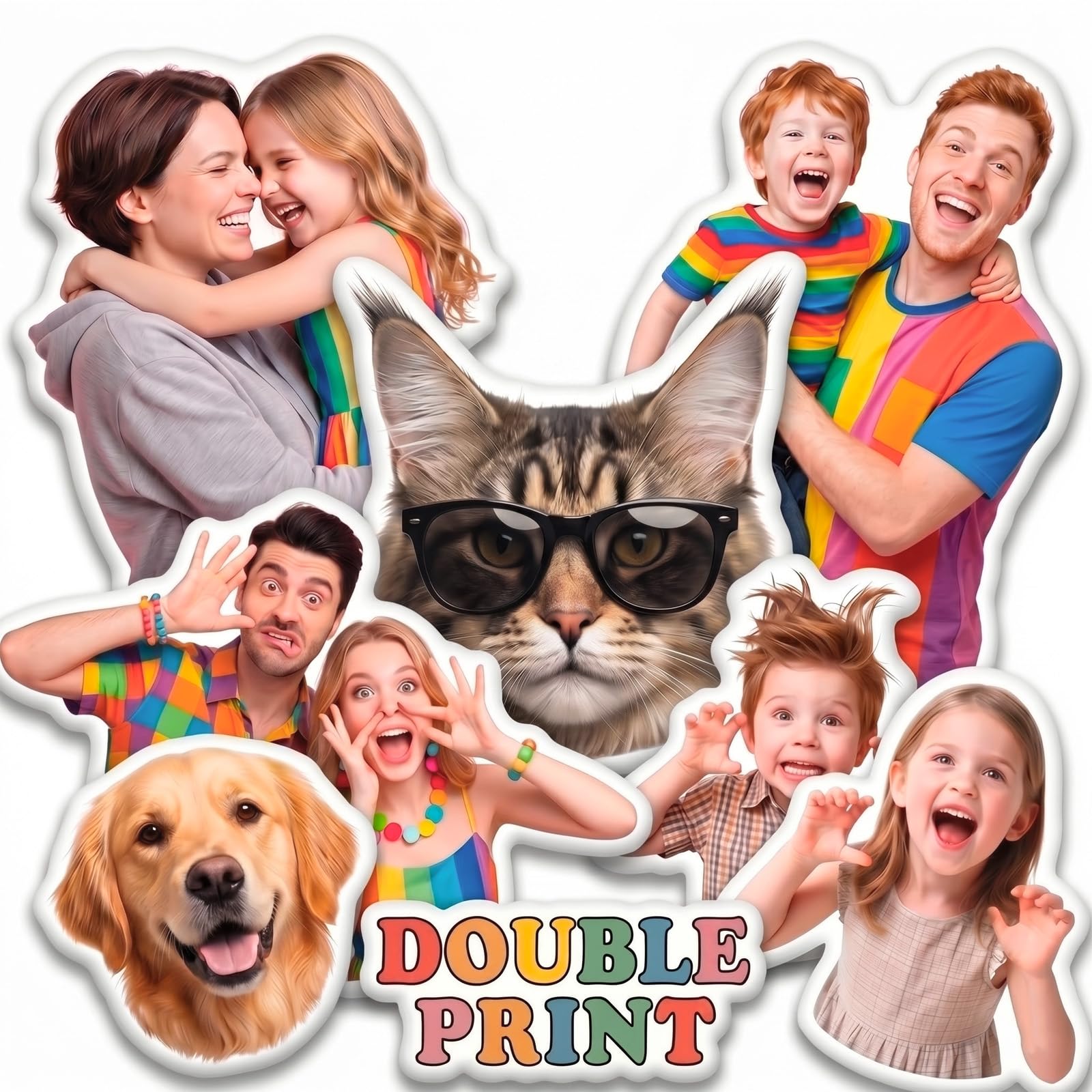 JoyBurst Custom Pillow with Face - Personalised Pillow with Photo, Personalised Cushion Dog Cat Pet Body Pillows, Personalised Gifts for Family Couples